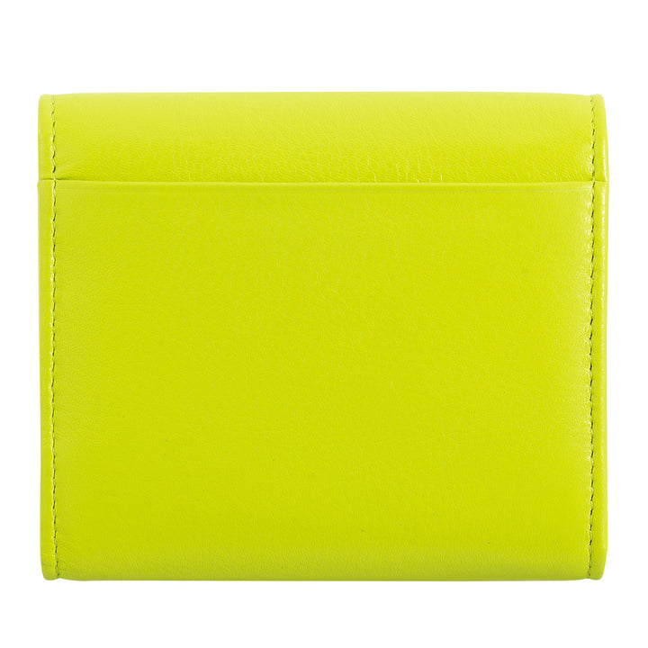Dudu Mini Women's Slim Portfolio i Vera læder med lynlåsholder, lukning af knap, kompakt farvede tegnebøger