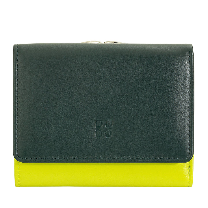 DUDU WOMEN SMALL IN RFID WOMEN'S LEATHER WITH ACCAMONE CLIC CLAC COMPACT 6 CARD CARD CARD