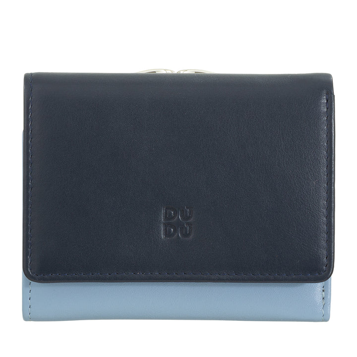 DUDU WOMEN SMALL IN RFID WOMEN'S LEATHER WITH ACCAMONE CLIC CLAC COMPACT 6 CARD CARD CARD