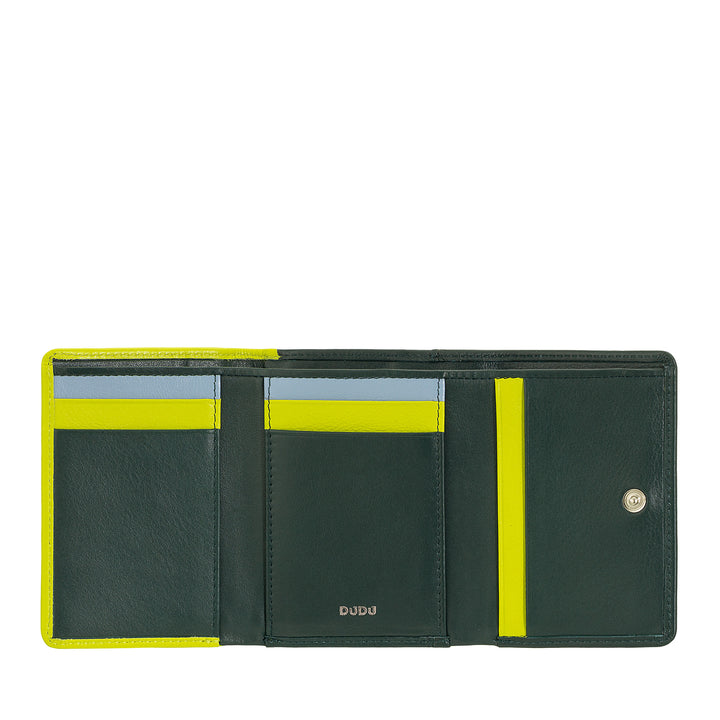 DUDU WOMEN SMALL IN RFID WOMEN'S LEATHER WITH ACCAMONE CLIC CLAC COMPACT 6 CARD CARD CARD
