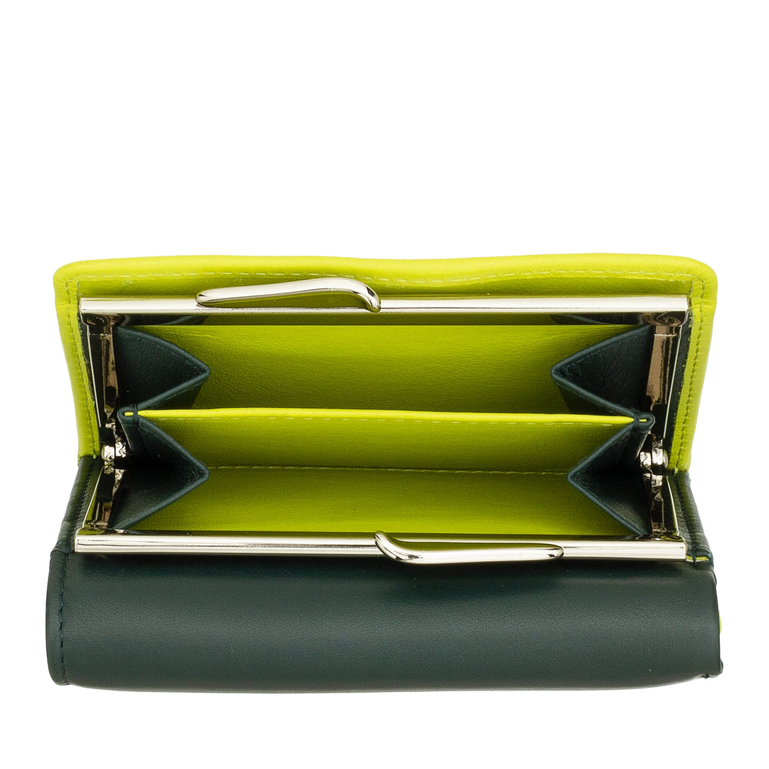 DUDU WOMEN SMALL IN RFID WOMEN'S LEATHER WITH ACCAMONE CLIC CLAC COMPACT 6 CARD CARD CARD