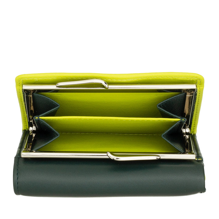 DUDU WOMEN SMALL IN RFID WOMEN'S LEATHER WITH ACCAMONE CLIC CLAC COMPACT 6 CARD CARD CARD