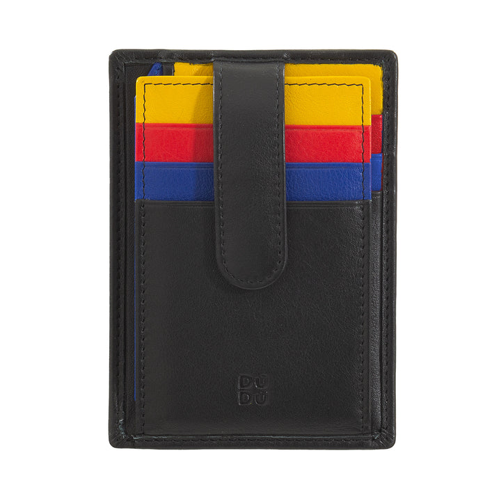 DUDU Credit Card holder in Slim Men's Slim Men Woman Multicolor Leather With 9 Slot and Safety Closure