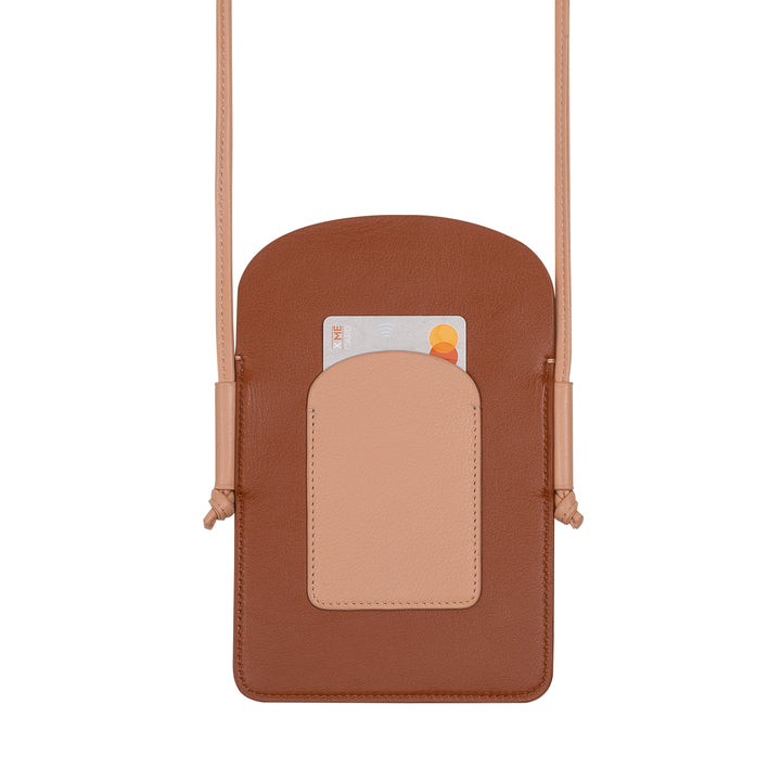 DUDU cell holder holder woman in leather, double smartphone holder pocket, tile holder pocket, adjustable lace shoulder strap