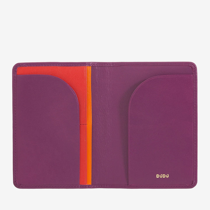 DUDU Reisepasshülle aus Leder mit RFID-Schutz und Kreditkartenhalter