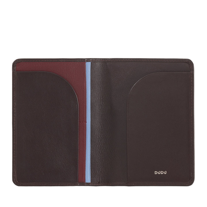 DUDU Case Porta Passport in Travel Leather with RFID protection and credit card holder