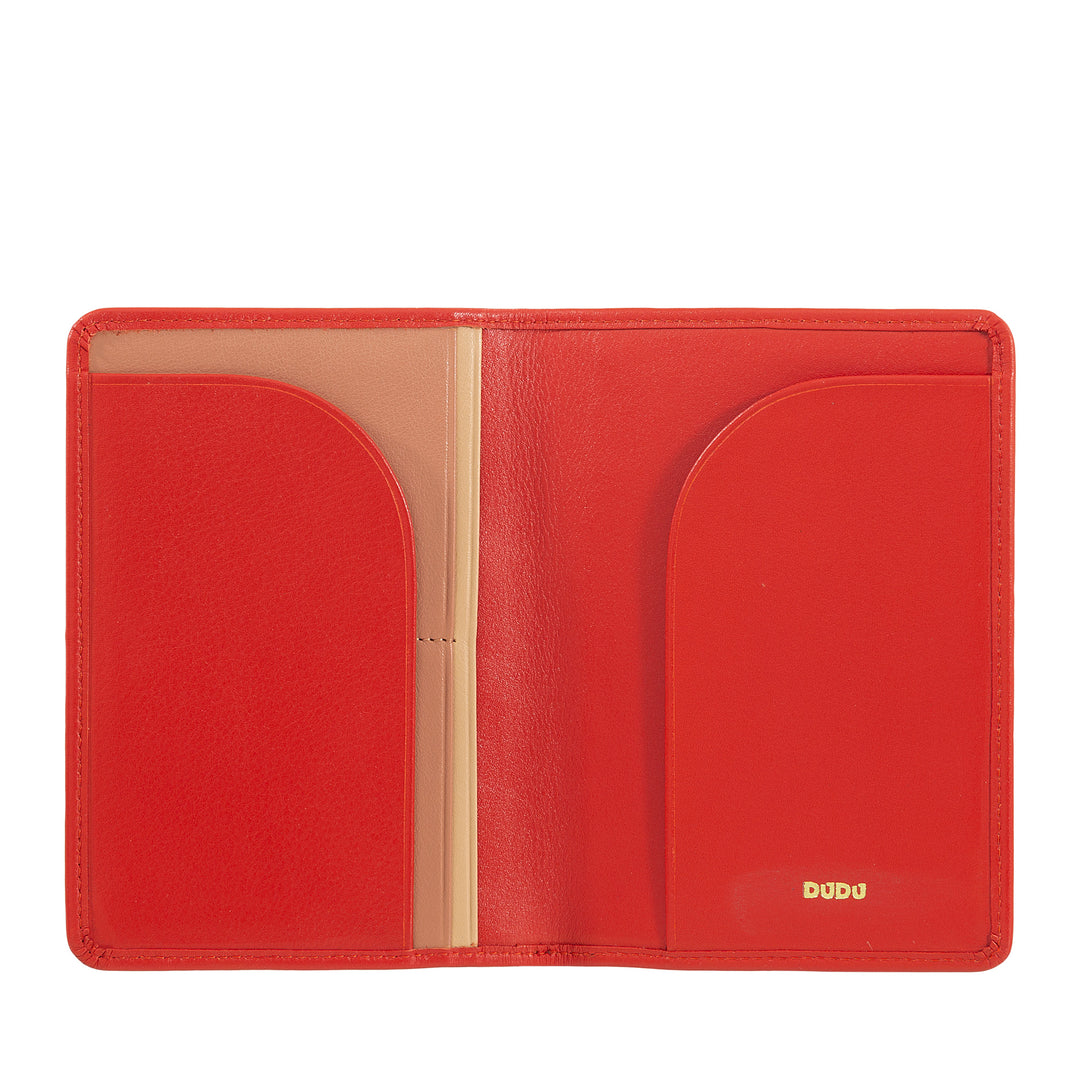 DUDU Case Porta Passport in Travel Leather with RFID protection and credit card holder