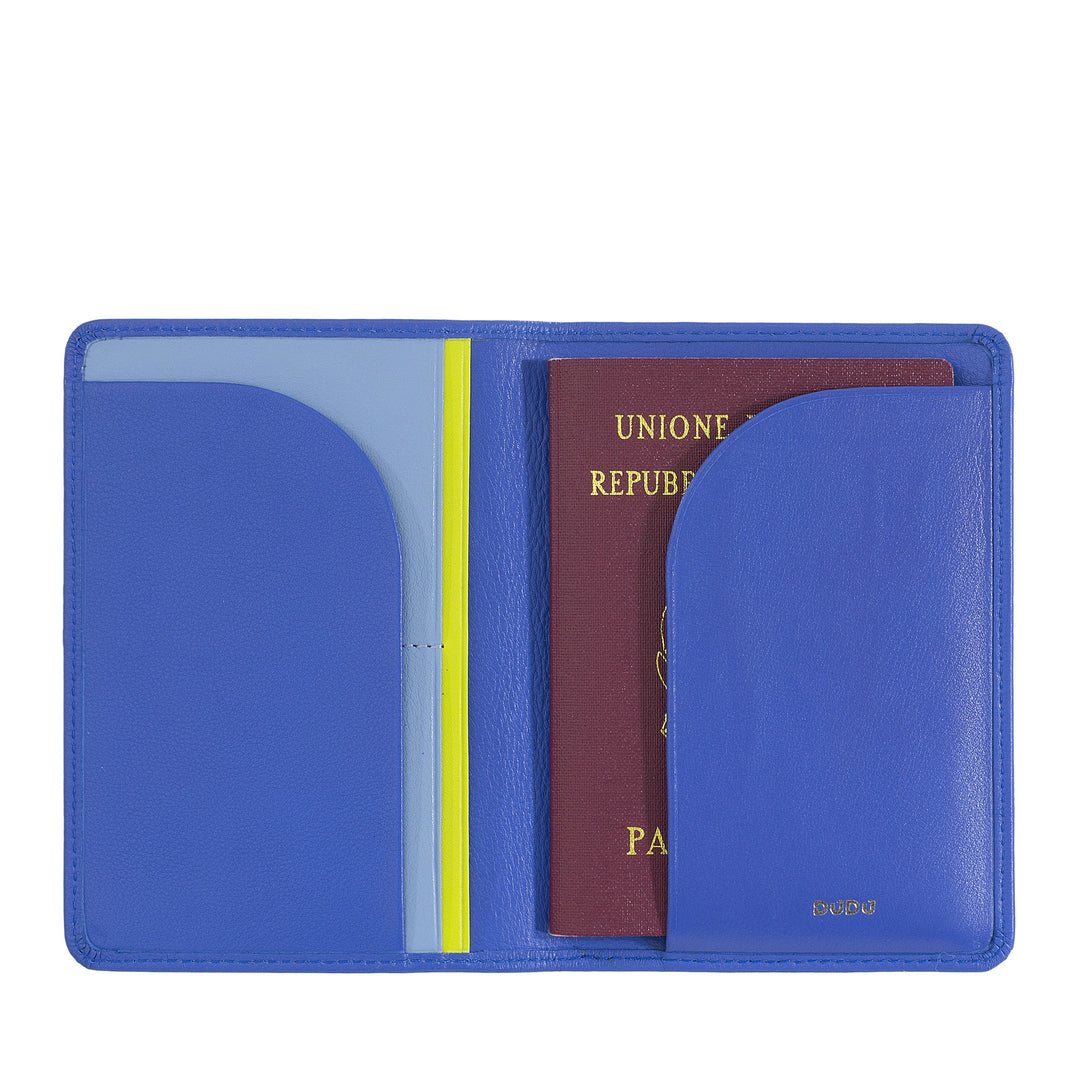 DUDU Case Porta Passport in Travel Leather with RFID protection and credit card holder