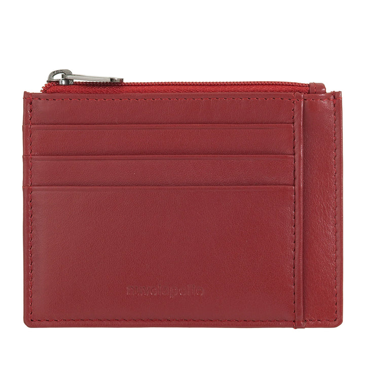 Nuvola Pelle Sleeve Wallet Pocket Kreditkartenetui aus Leder – Schlanke Herren-Geldbörse mit Reißverschluss