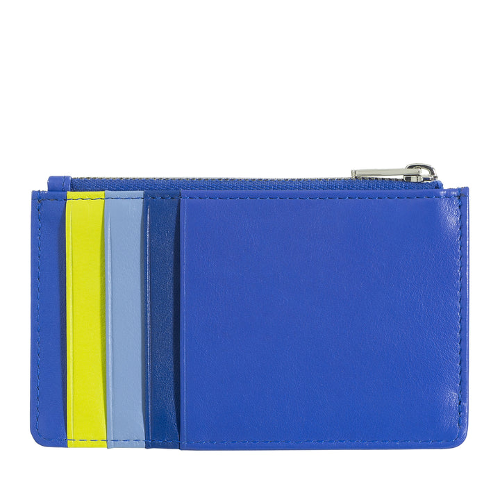 DUDU Credit Card menu holder woman in leather, small thin wallet, 4 holder tessere holder, with zipper closure