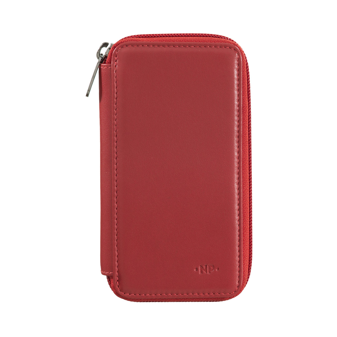 Nuvola Leather Keychain Man Woman with 8 Hooks In Leather Hinges with 4 Credit Card Cards And Zip Around