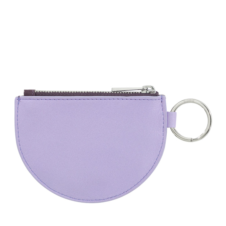 DUDU mini leather holder for women with zip zip zipper and two -color slim design keychain