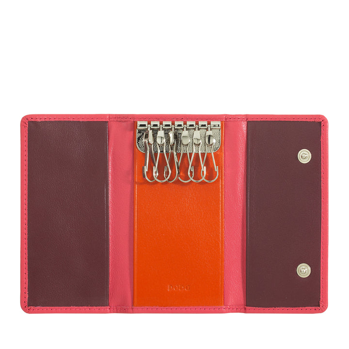 DUDU classic keychain in real leather man men woman multicolored with 6 hooks