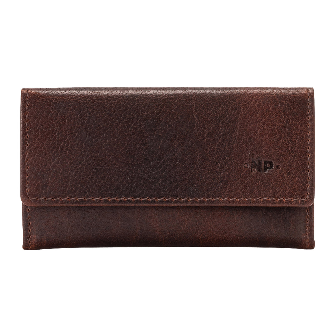 Nuvola leather keychain man in real 6 hooks with button and internal zip pocket and pocket