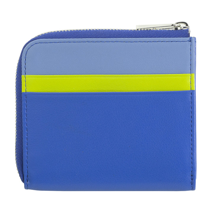 DUDU Men's Leather Wallet with Kear, Compact Small Women's Wallet, External Zip, Coins and Card Cards