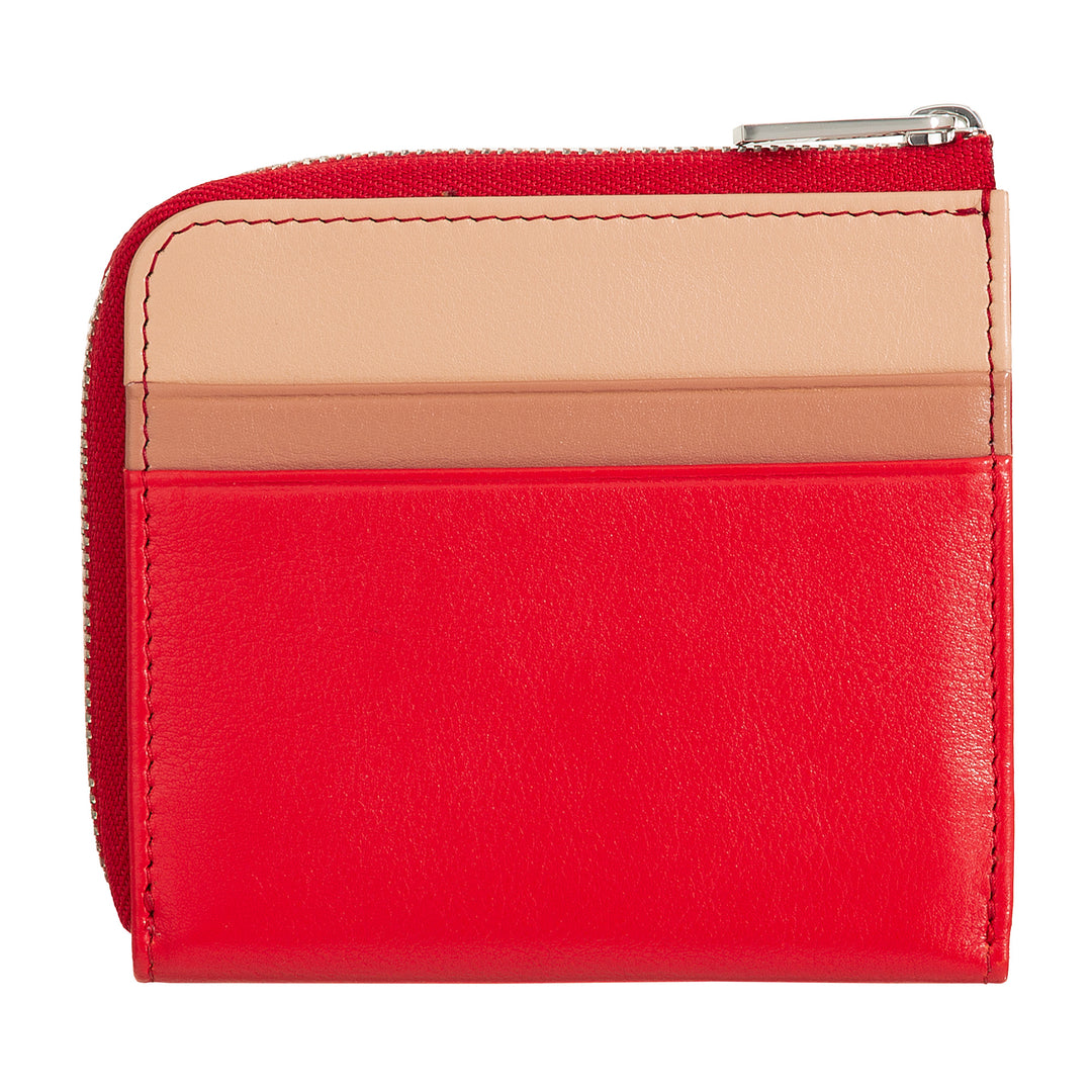 DUDU Men's Leather Wallet with Kear, Compact Small Women's Wallet, External Zip, Coins and Card Cards