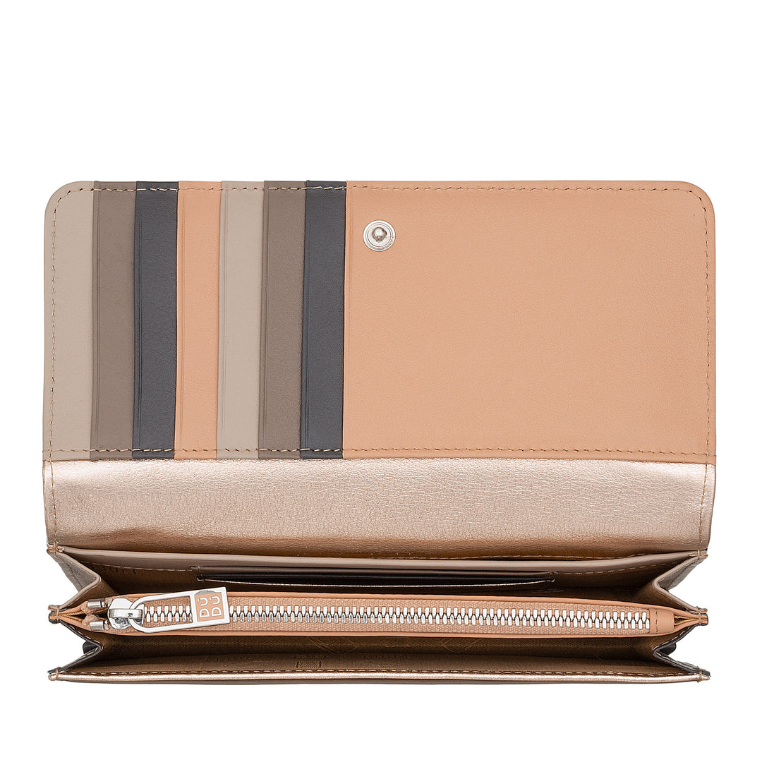 DUDU WORLD WORLD WOMEN IN MULTICOLOR SOFT LEATHER RFID PUN