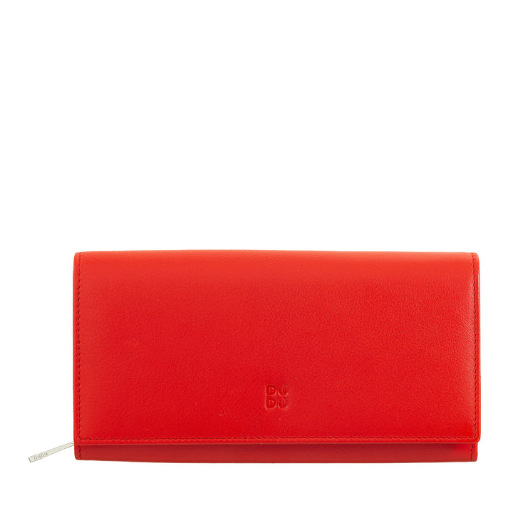 Dudu Women's Women's Leather RFID Design Long Long With Zip Card Zip Hoods og Closure Brook
