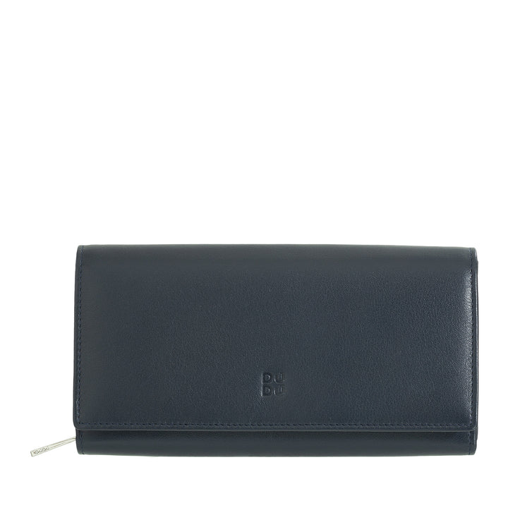 Dudu Women's Women's Leather RFID Design Long Long With Zip Card Zip Hoods og Closure Brook