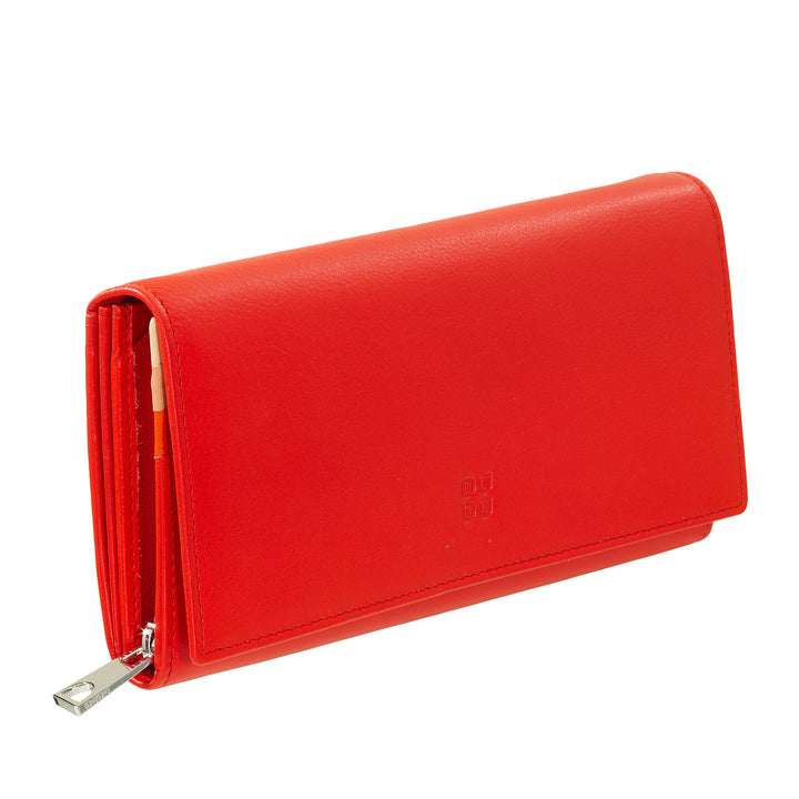 Dudu Women's Women's Leather RFID Design Long Long With Zip Card Zip Hoods og Closure Brook