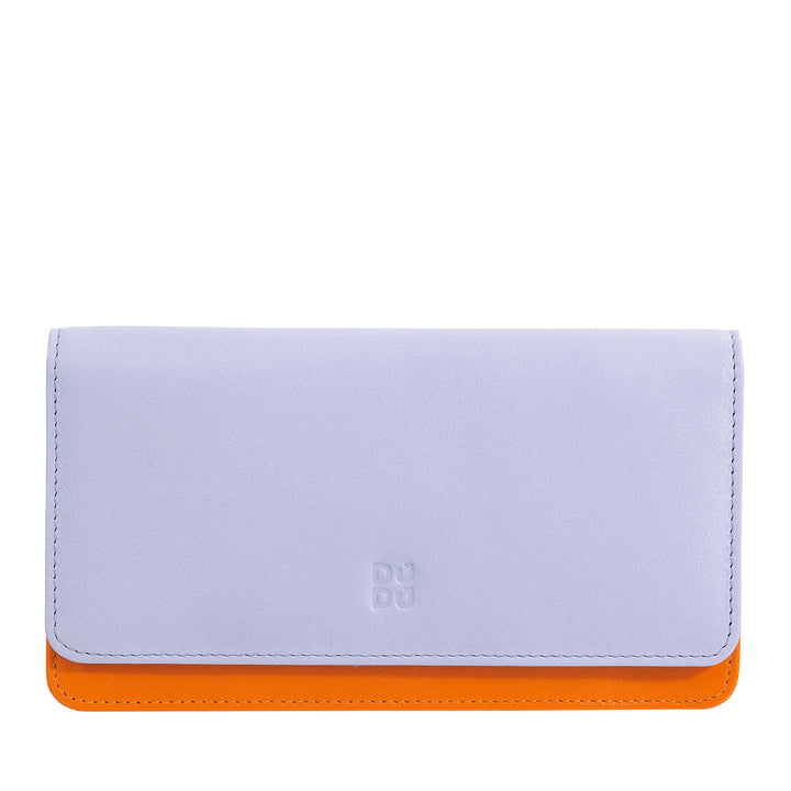DUDU Große Damenbrieftasche aus mehrfarbigem, weichem Leder mit RFID-Beutel