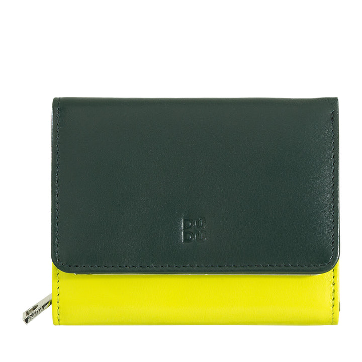 DUDU Women's Small RFID Multicolor Leather Wallet