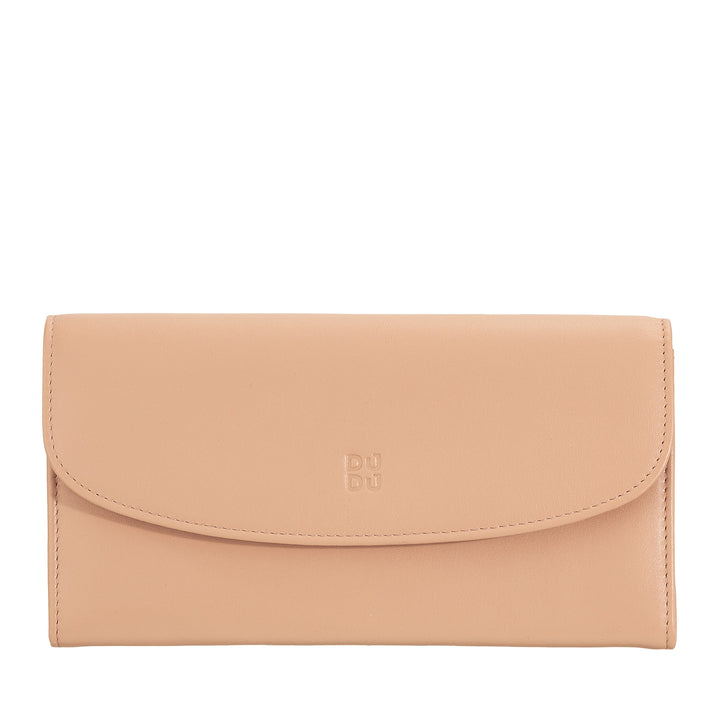 Dudu Women Large World in Colored Leather, Continental Portfolio, Credit Cards Pockets, Hængsel Testers
