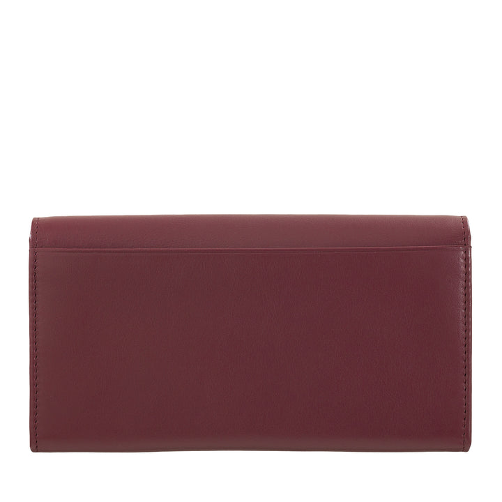 Dudu Women Large World in Colored Leather, Continental Portfolio, Credit Cards Pockets, Hængsel Testers