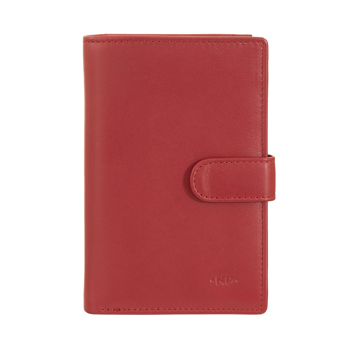 Nuvola leather wallet large woman in nappa leather with door button and 12 credit cards pockets