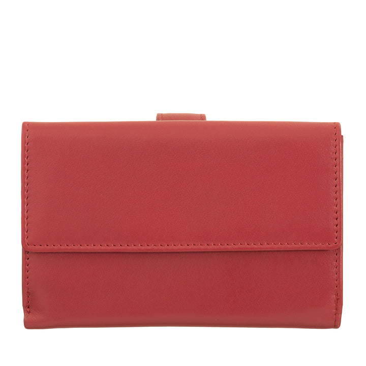 Nuvola leather wallet large woman in nappa leather with door button and 12 credit cards pockets