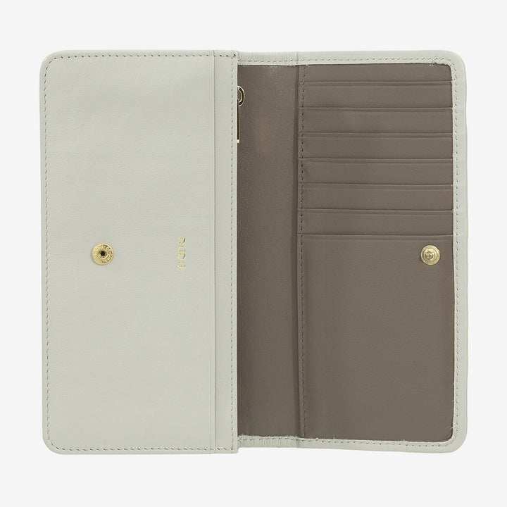 DUDU Geflochtene Damen-Geldbörse aus echtem Leder – Münzgeldbörse mit Reißverschluss, Kartenhalter und Fächern, elegantes handgefertigtes Design