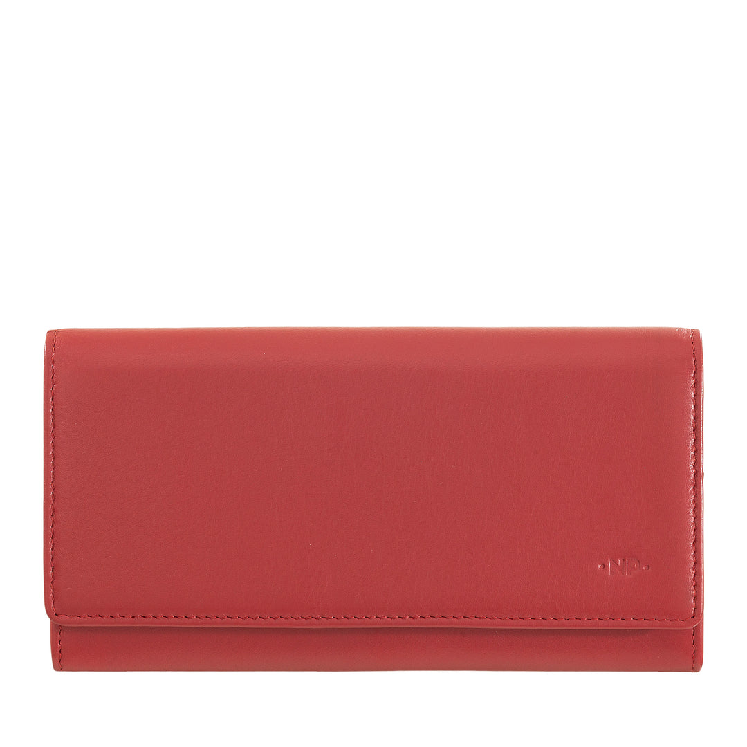 Nuvola leather wallet Woman large deena in real nappa leather credit card holder with button and zipper