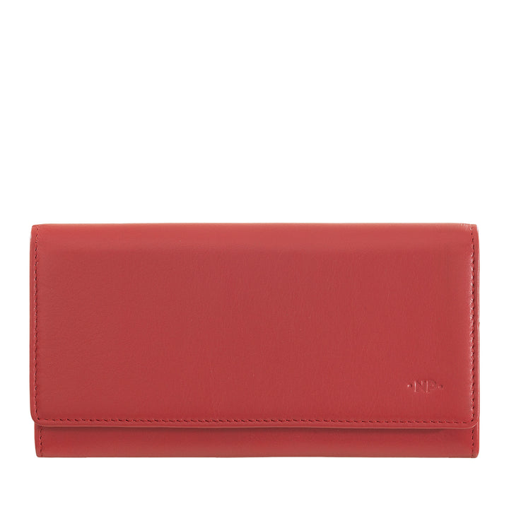 Nuvola leather wallet Woman large deena in real nappa leather credit card holder with button and zipper