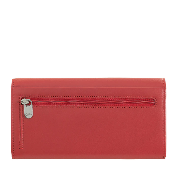 Nuvola leather wallet Woman large deena in real nappa leather credit card holder with button and zipper
