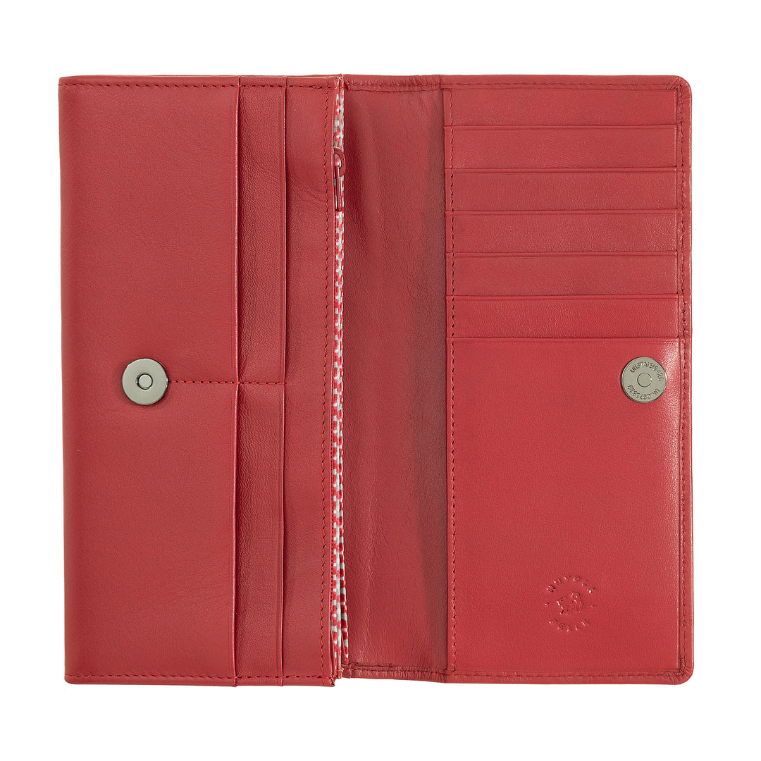 Nuvola leather wallet Woman large deena in real nappa leather credit card holder with button and zipper
