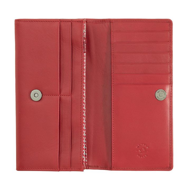 Nuvola leather wallet Woman large deena in real nappa leather credit card holder with button and zipper