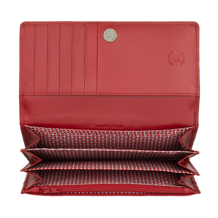 Nuvola leather wallet Woman large deena in real nappa leather credit card holder with button and zipper