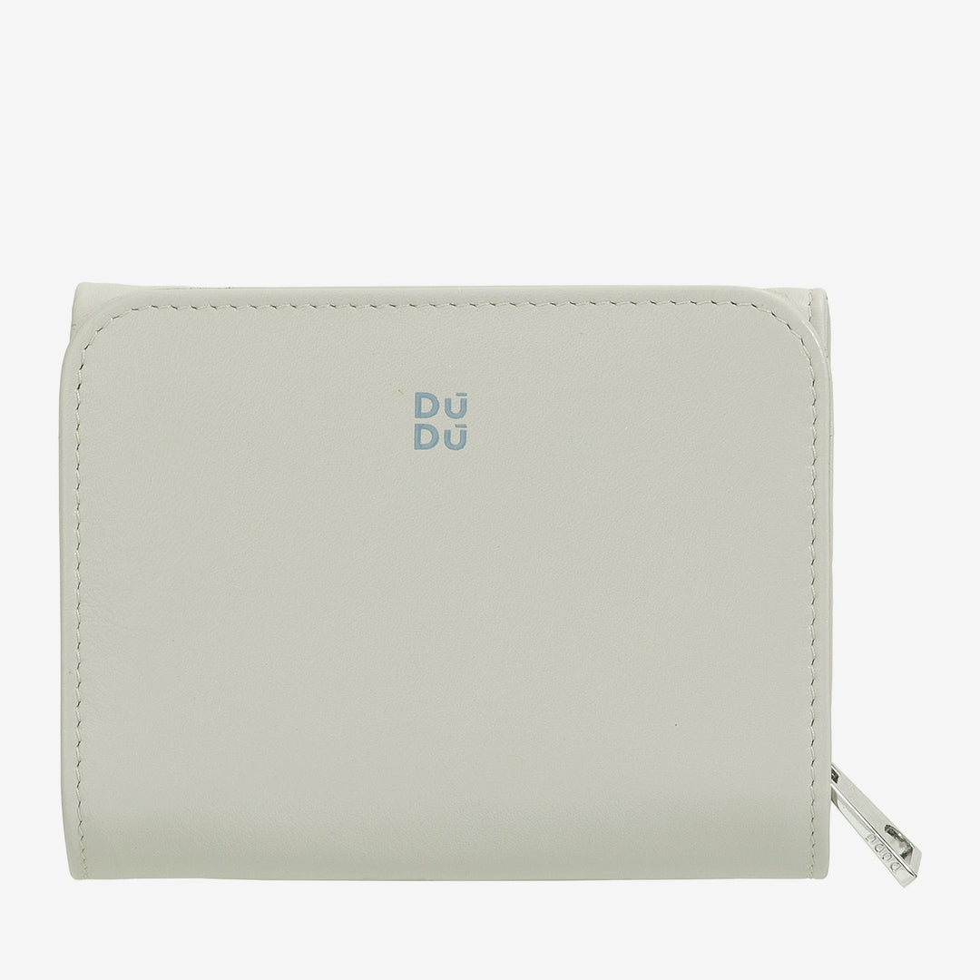 DUDU Kleine Damen-Geldbörse aus Leder mit Reißverschluss, Münzbörse – kompaktes Design und Après-Ski-Schriftzug – Geldbörse für Karten und Geldscheine, trendige Mode