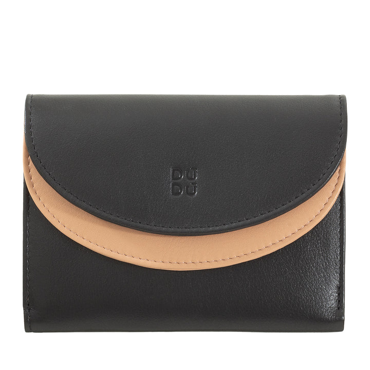 DUDU WOMEN RFID WORLD WALLS WITH PORTAMONE, COLOR LEAVE WALLS DOUBLE PATTA CARD CARD CARD Banknotes