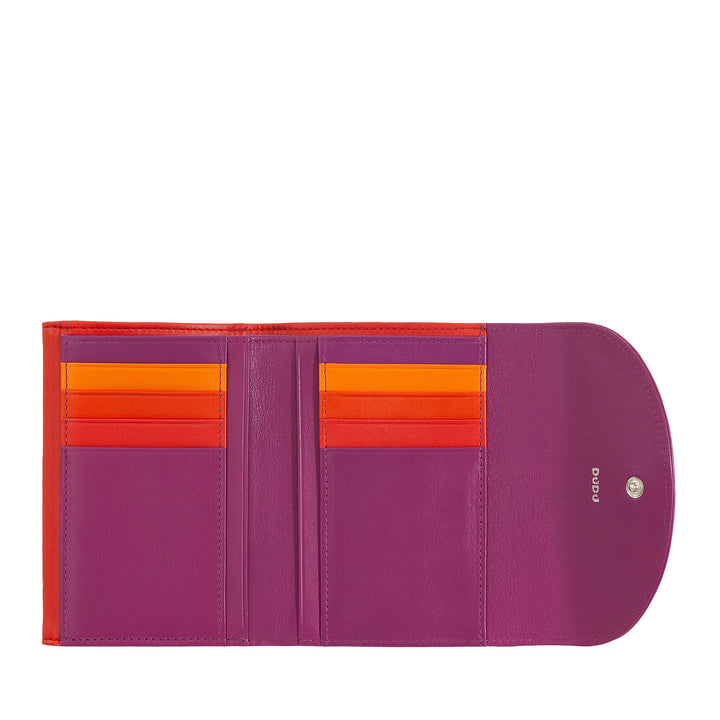 Dudu Kvinder RFID World Walls With Portamone, Color Leave Walls Double Patta Card Card Banknotes