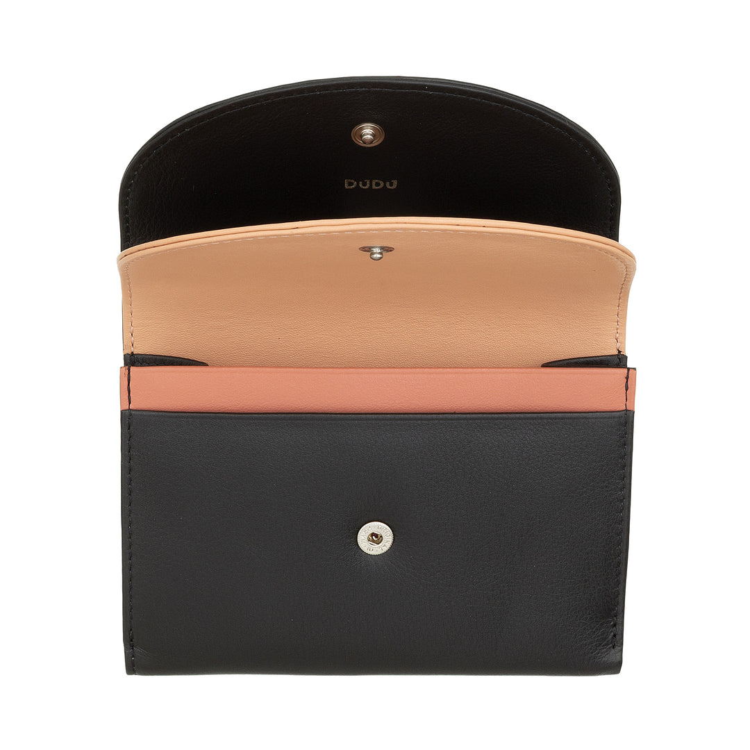 DUDU WOMEN RFID WORLD WALLS WITH PORTAMONE, COLOR LEAVE WALLS DOUBLE PATTA CARD CARD CARD Banknotes