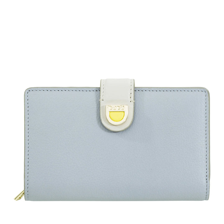 DUDU Damen-Geldbörse aus Leder mit Reißverschluss, Münzbörse und Kartenhalter – elegante und funktionale Damen-Geldbörsen für Karten, Geldscheine und Münzen