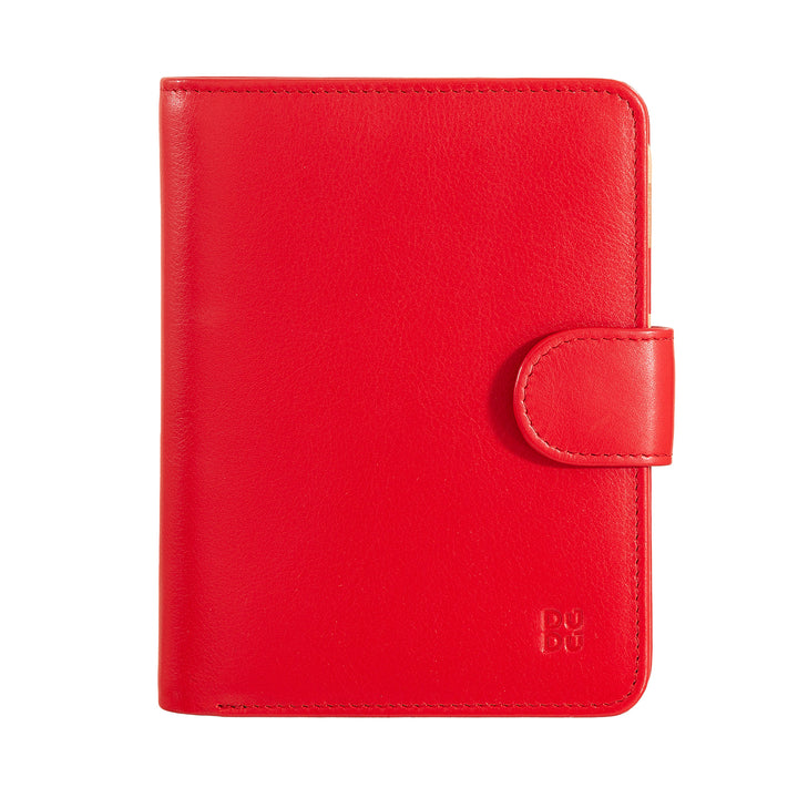 Dudu Women's Women in Soft Leather Colored RFID -blok med Zip Credit Card Holder Doors