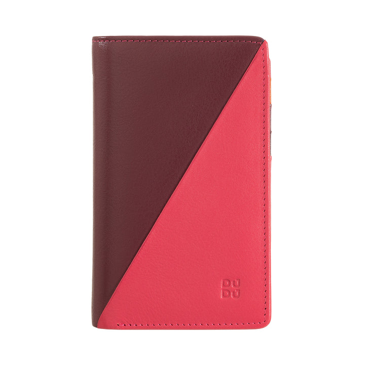 Dudu Coloring Women's Wallet RFID i flerfarvet læder med nøgleholder, kortholderlommer og kort