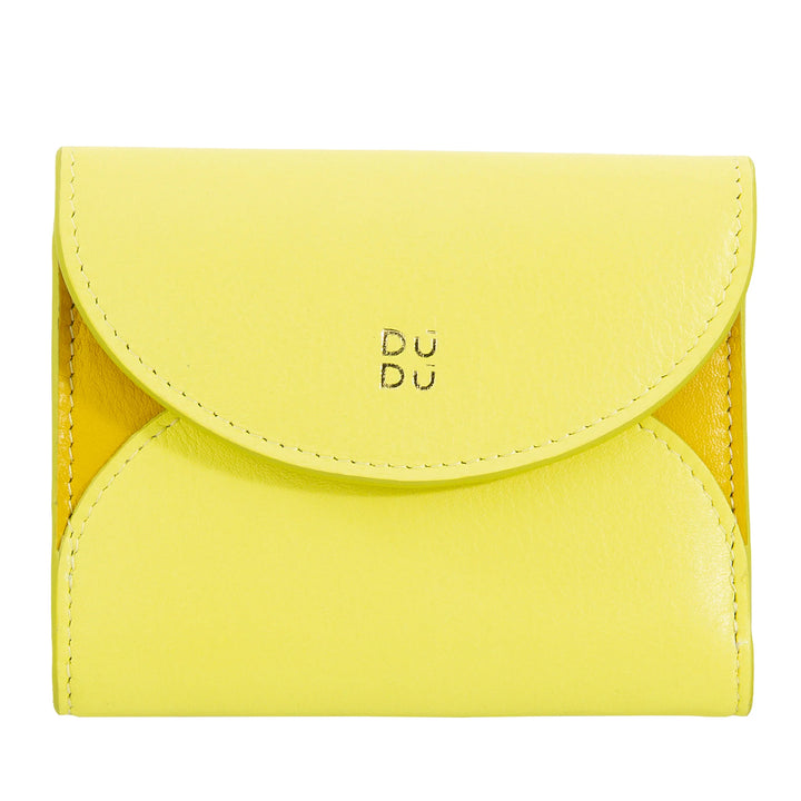 DUDU Kleine, kompakte Damen-Geldbörse aus Leder mit Kartenhalter und Münzfach – elegante und geräumige Damen-Geldbörsen aus echtem Leder