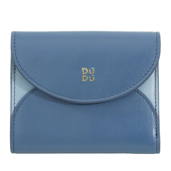 DUDU Kleine, kompakte Damen-Geldbörse aus Leder mit Kartenhalter und Münzfach – elegante und geräumige Damen-Geldbörsen aus echtem Leder
