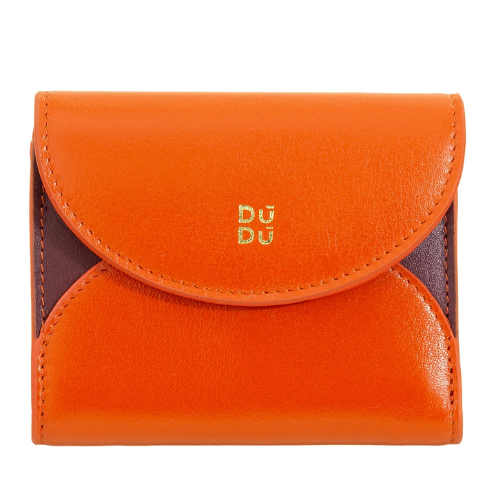 DUDU Kleine, kompakte Damen-Geldbörse aus Leder mit Kartenhalter und Münzfach – elegante und geräumige Damen-Geldbörsen aus echtem Leder