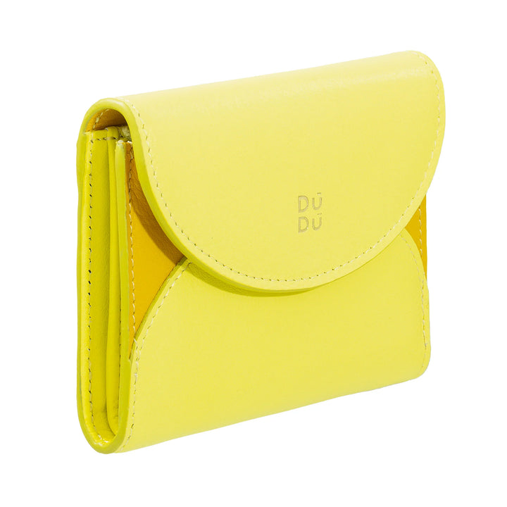 DUDU Kleine, kompakte Damen-Geldbörse aus Leder mit Kartenhalter und Münzfach – elegante und geräumige Damen-Geldbörsen aus echtem Leder