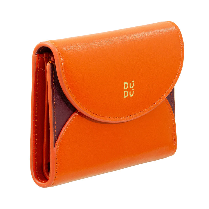 DUDU Kleine, kompakte Damen-Geldbörse aus Leder mit Kartenhalter und Münzfach – elegante und geräumige Damen-Geldbörsen aus echtem Leder