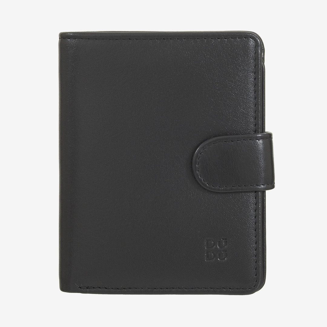 DUDU Damen-Geldbörse aus echtem Leder, kleiner RFID-Leder-Kartenhalter mit Reißverschluss, Münzgeldbörse, Banknoten, Außenverschluss